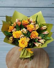 Букет цветов из:  Альстромерии и Розы в Комсомольске Ивановской области