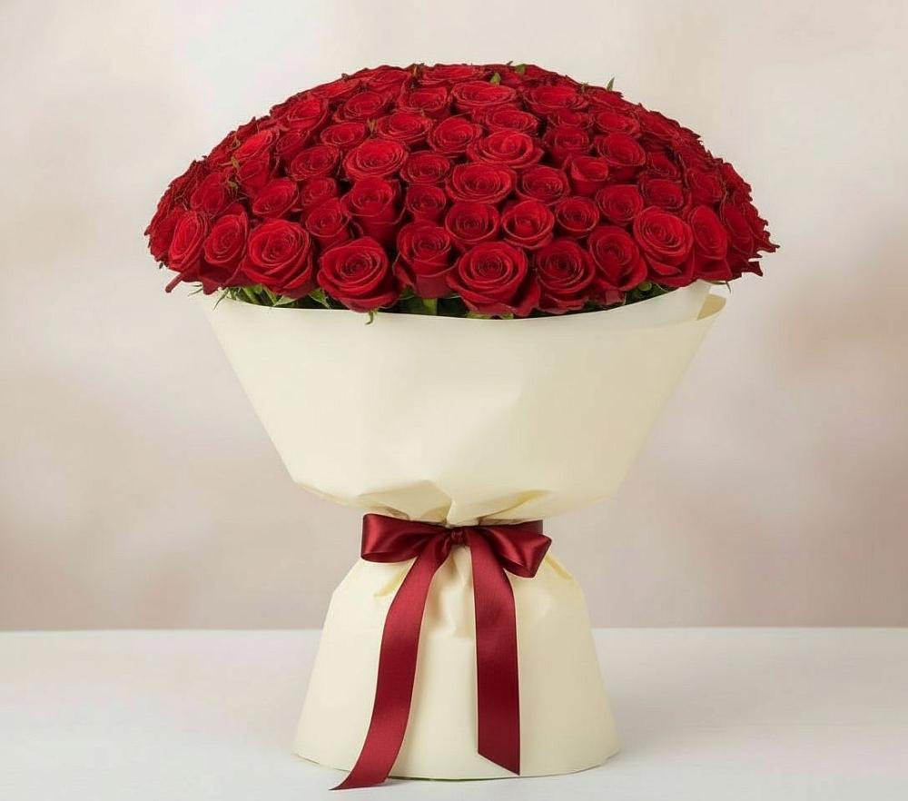 Букет 101 Красная роза Милано в Комсомольске Ивановской области