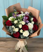 Букет цветов из:  Розы и Альстромерии в Комсомольске Ивановской области