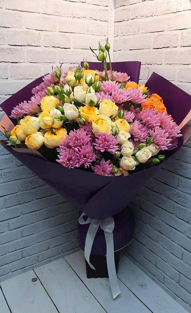Букет цветов из: Хризантемы и Розы в Комсомольске Ивановской области