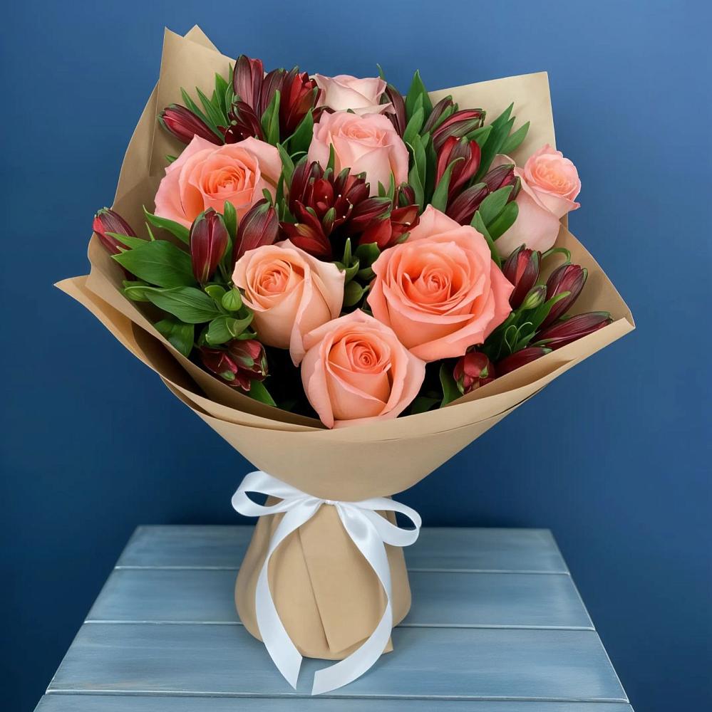 Букет цветов из: Розы и Альстромерии в Комсомольске Ивановской области