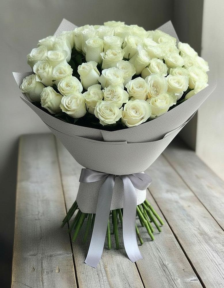Букет 35 Белых роз в Комсомольске Ивановской области