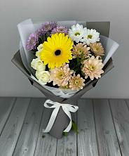 Букет цветов из:  Розы, Герберы и Хризантемы в Комсомольске Ивановской области