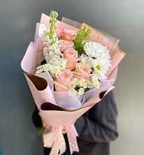Букет цветов из:  Хризантемы и Розы в Комсомольске Ивановской области