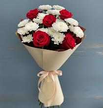 Букет цветов из:  Розы и Хризантемы #REPLACE_PRED# Комсомольске Ивановской области