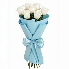 Букет 7 белых роз Проуд в Комсомольске Ивановской области