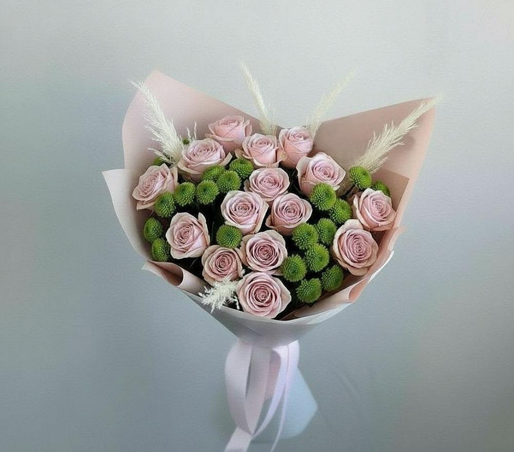 Букет цветов из: Розы и Хризантемы в Комсомольске Ивановской области