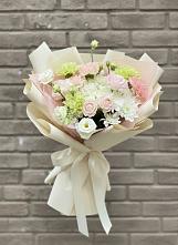 Букет цветов из:  Гвоздики, Розы, Лизиантусы и Хризантемы #REPLACE_PRED# Комсомольске Ивановской области