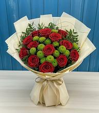 Букет цветов из:  Розы и Хризантемы #REPLACE_PRED# Комсомольске Ивановской области