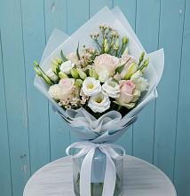 Букет цветов из:  Розы и Лизиантусы в Комсомольске Ивановской области