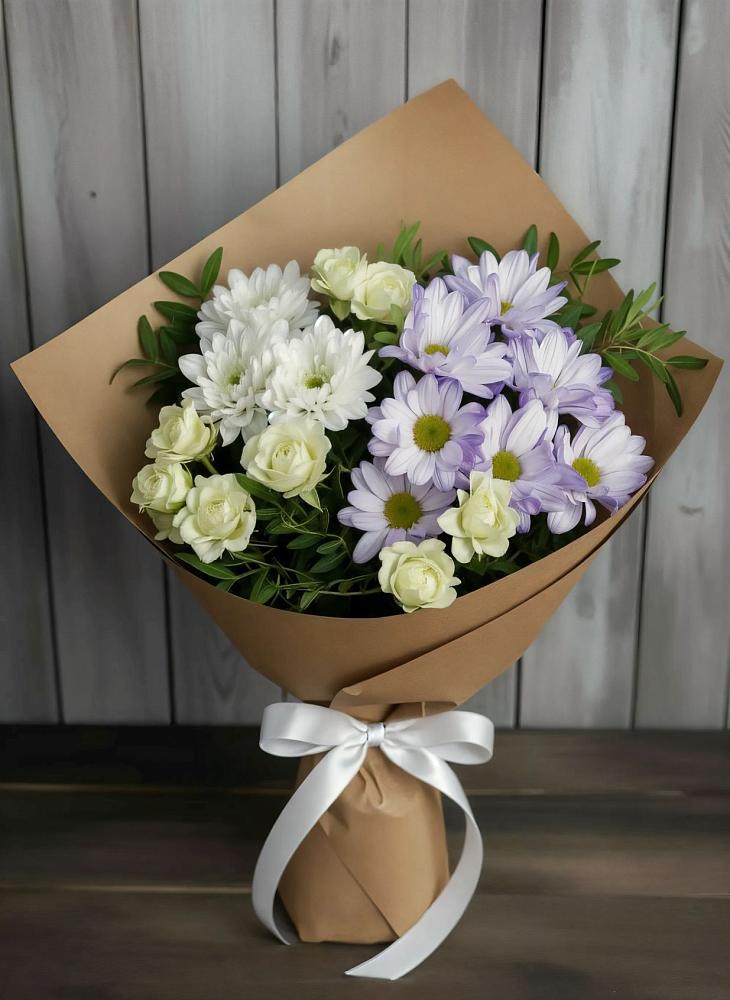 Букет цветов из: Хризантемы и Розы в Комсомольске Ивановской области